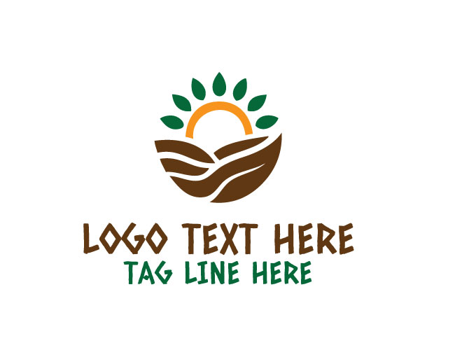 Nature Leaf Sun Wave Logo