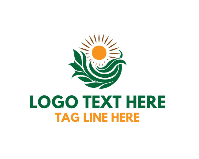 Nature Leaf Sun Eco Growth Logo