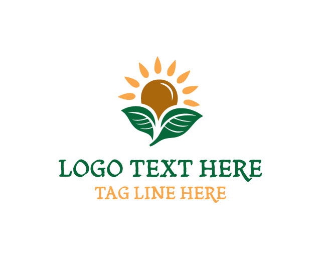 Nature Leaf Sun Planet Care Logo