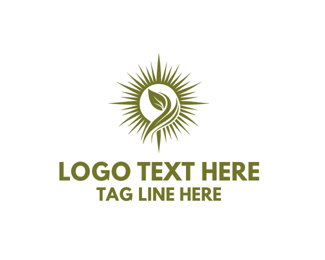 Nature Leaf Sun Green Pulse Logo