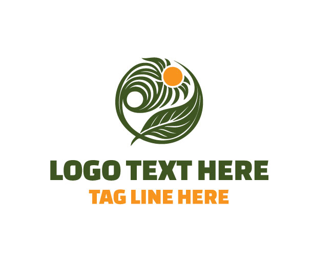 Nature Leaf Sun Green Pulse Logo