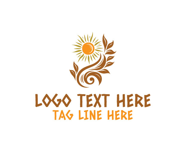 Nature Leaf Sun Earth Harmony Logo