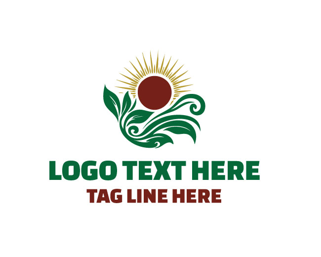 Nature Leaf Sun Organic Planet Logo