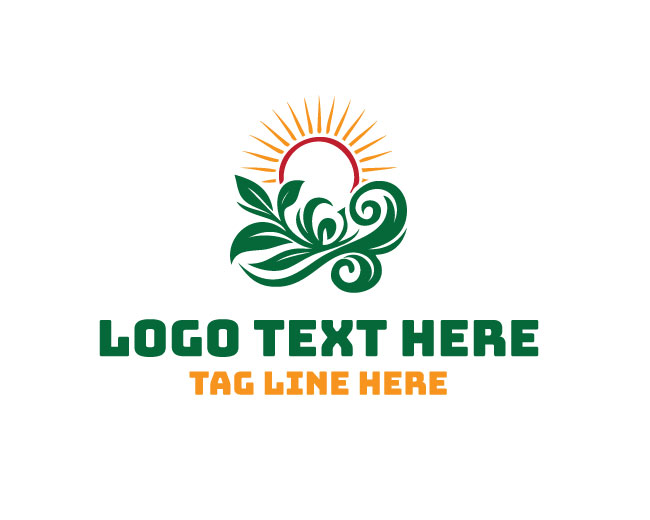 Nature Leaf Sun Nature Flow Logo