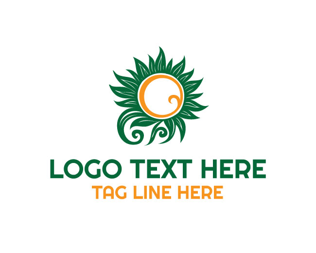 Nature Leaf Sun Eco Vision Logo
