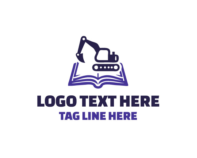 Book Excavator Knowledge Dig Logo