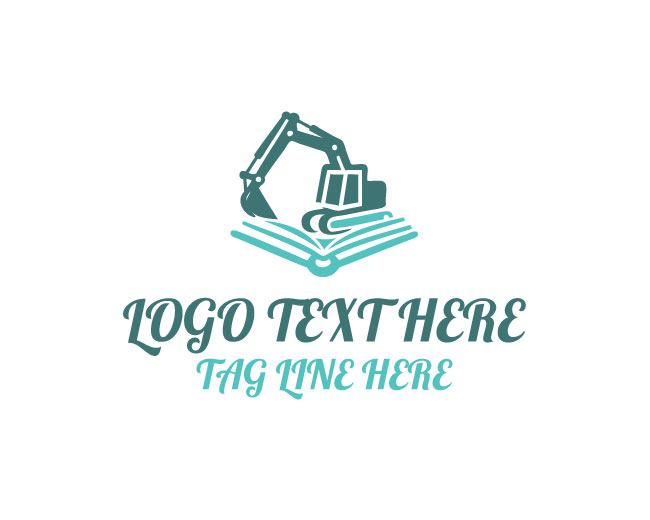 Book Excavator Learning Dig Logo