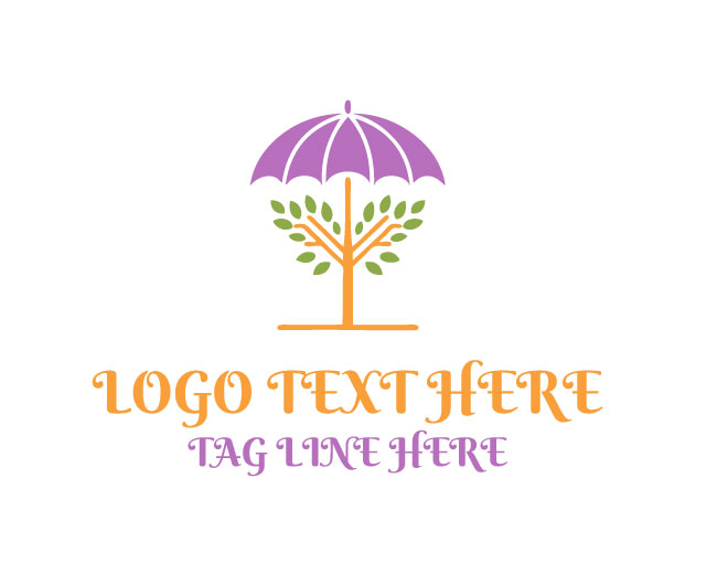 Umbrella Tree Growth Logo