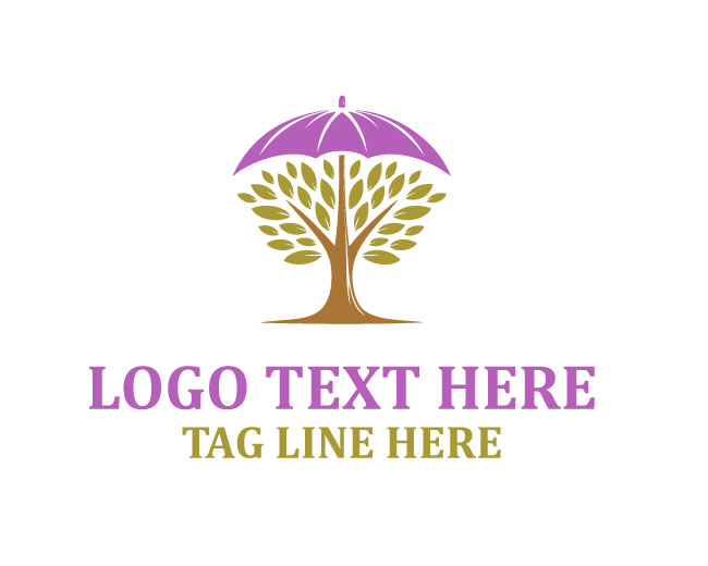 Umbrella Tree Nature Logo