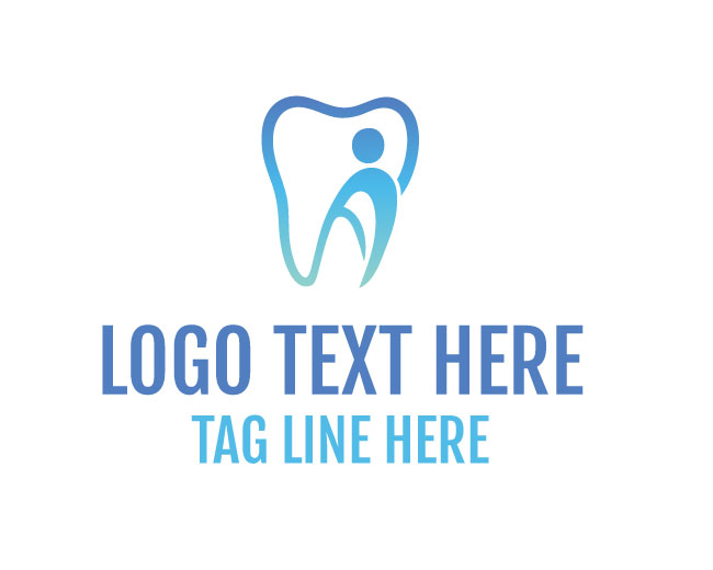 Human Figure Smile Dental Logo