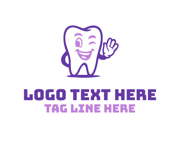 Mascot Dental Happy Tooth Logo