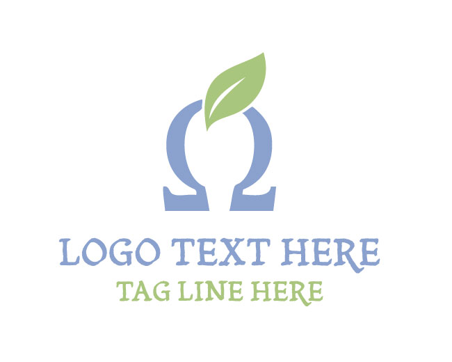 Omega Leaf Organic Nature Logo