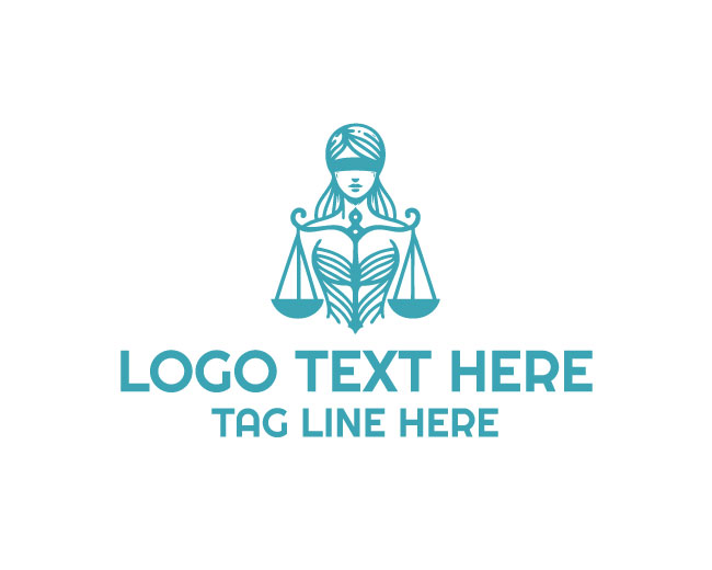 Lady Justice Blindfold Law Logo