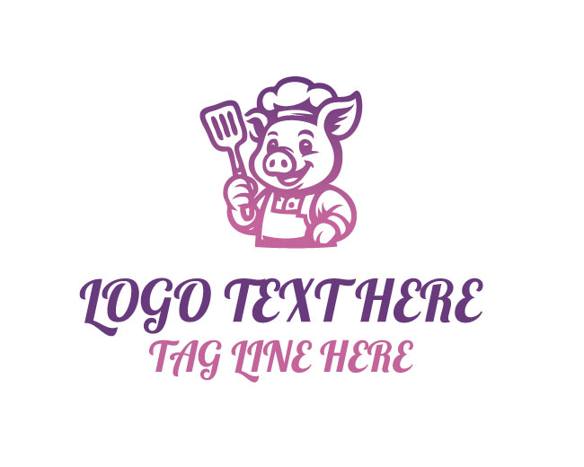Piggy Kitchen Chef Logo