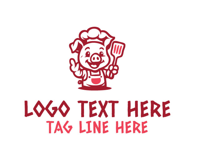 Smiling Chef Pig Logo
