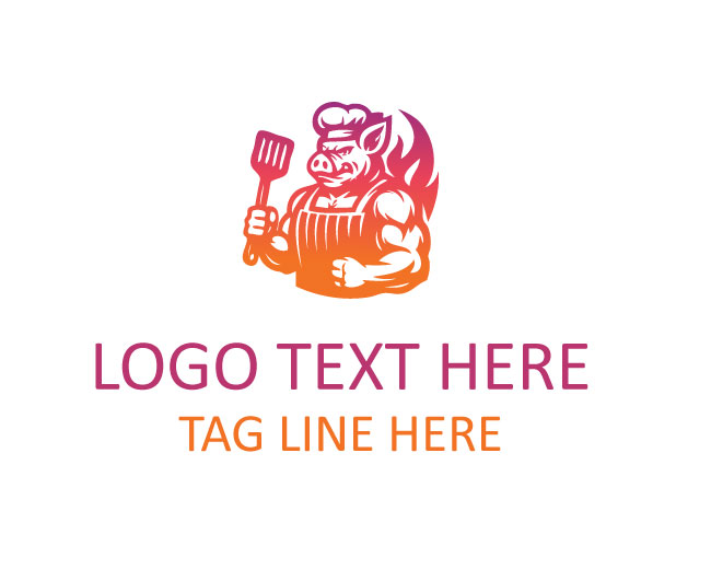Cheerful Chef Pig Logo