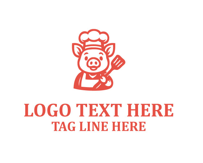 Restaurant  Pig Chef Logo