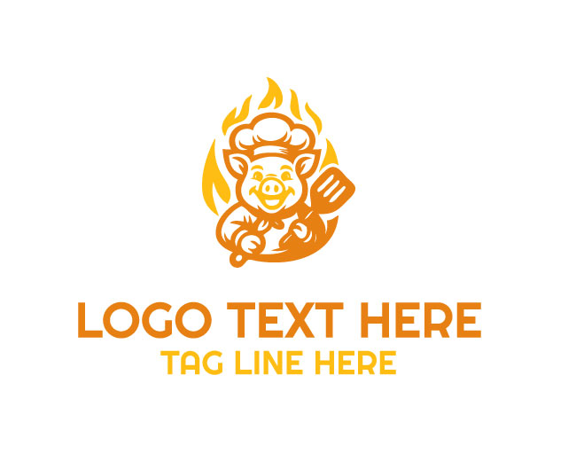 Playful Chef Pig Logo