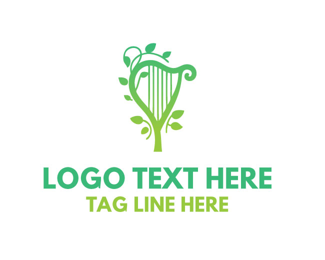 Elegant Harp Leaf Logo