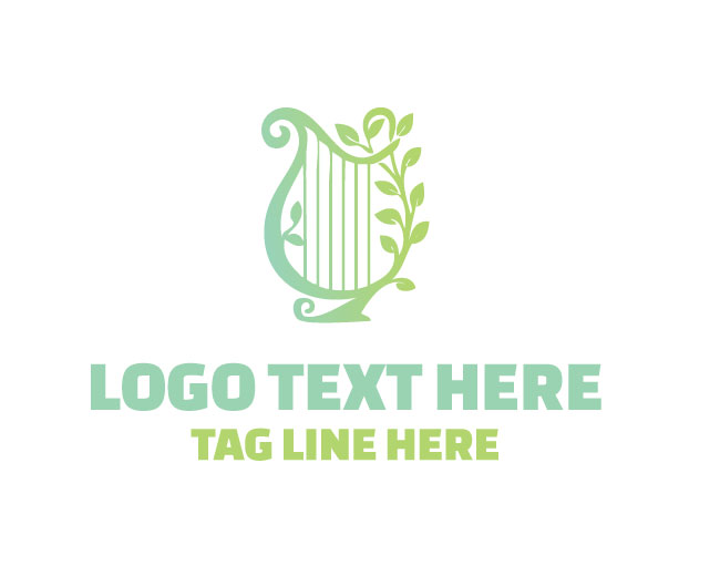Graceful Harp Flower Logo