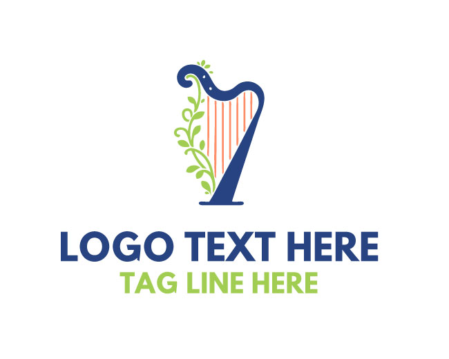 Floral Harp Leaf Logo