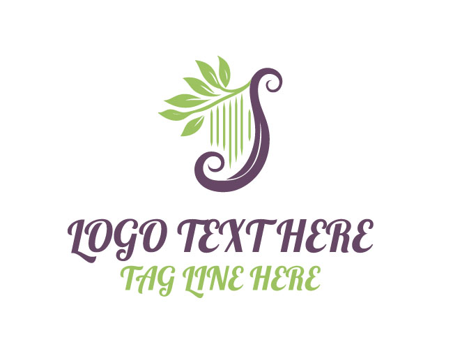 Blooming Harp Leaf Logo