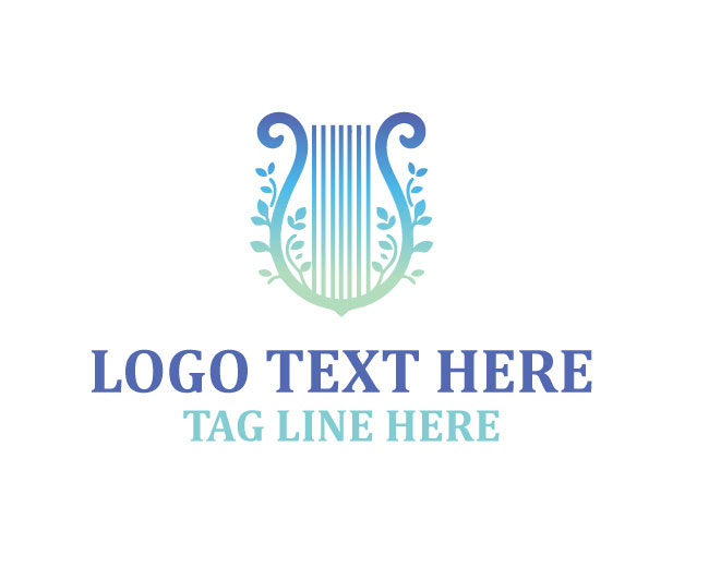 Elegant Leaf Harp Logo