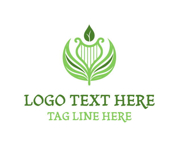  Floral Harp Leaf Logo