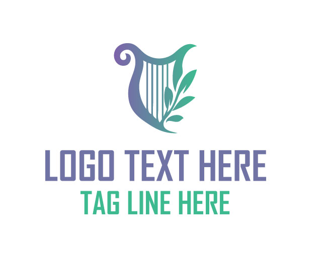 Botanical Harp Leaf Logo