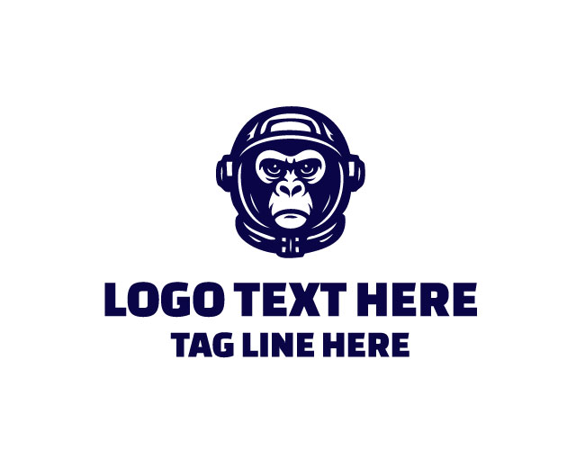  Space Monkey Astronaut Explorer Logo