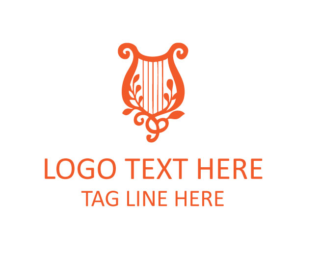 Luxury Floral Harp Leaf Logo