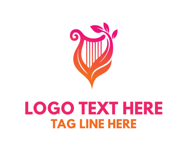 Graceful Leaf Harp Logo