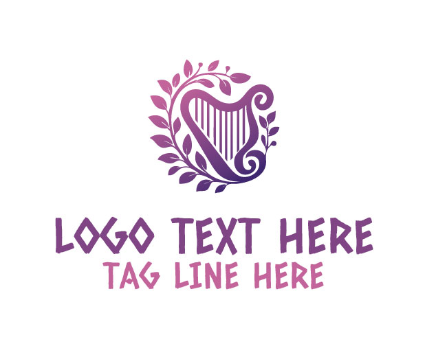 Decorative Harp Leaf Logo