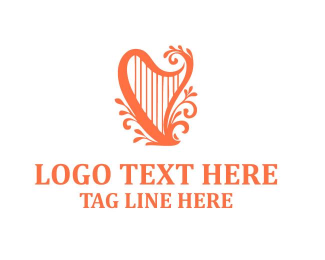 Soft Floral Harp Leaf Logo