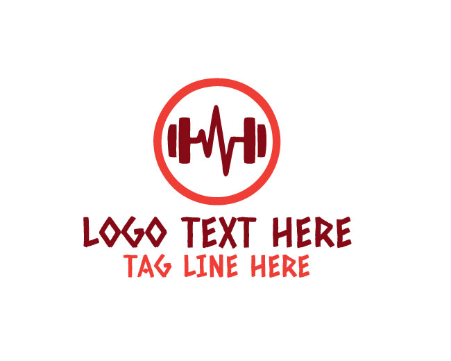 Heart Beat Dumbbell Fitness Logo
