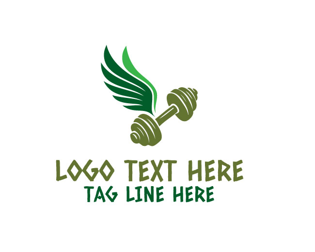 Gym Dumbbell Wings Logo