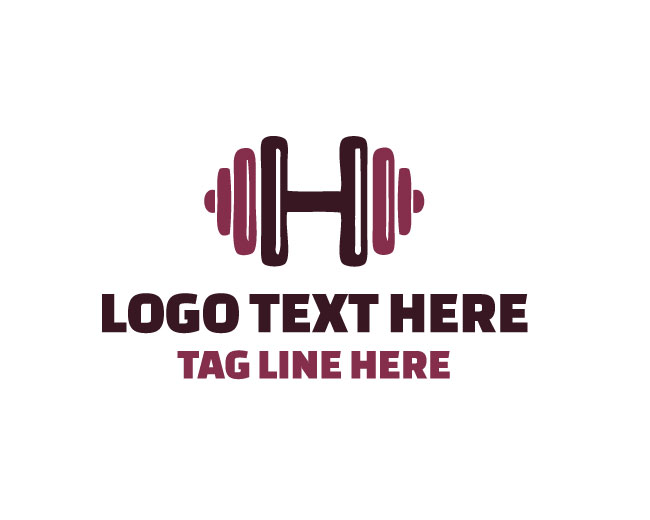Fitness Letter H Dumbbell Logo