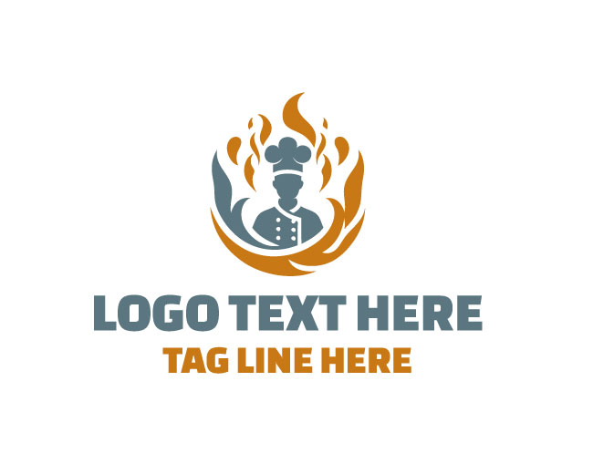 Flame Chef Hot Kitchen Logo