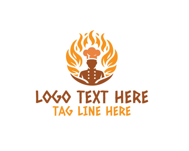 Flame Chef Gourmet Fire Logo