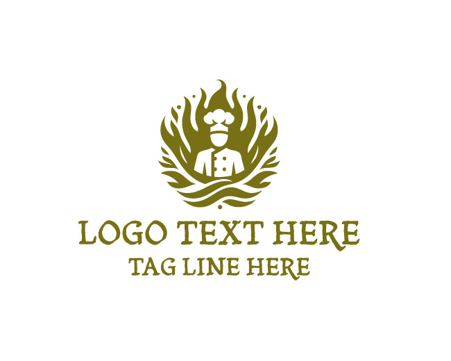Flame Chef Modern Bistro Logo