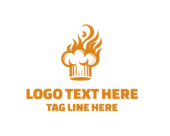 Flame Chef Kitchen Crown Logo