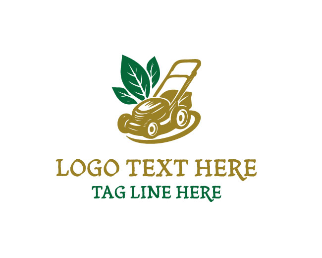 Lawn Mower Green Yard Logo