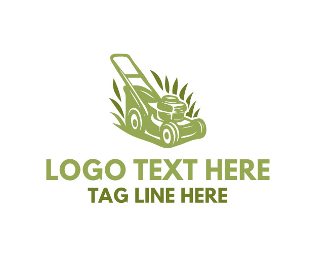  Lawn Mower Grass Cutting Logo
