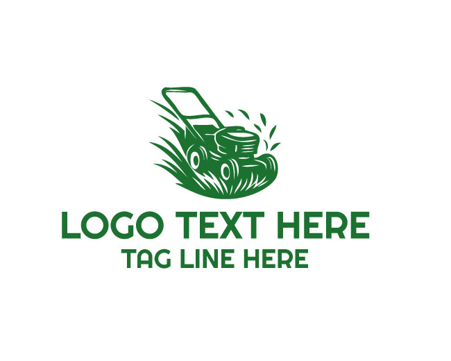 Lawn Mower Green Field Logo