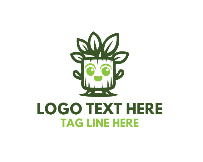 Green Tree Mascot Logo