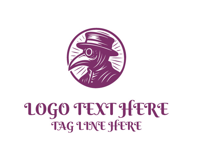 Professional Plague Doctor Beak Crest Logo 