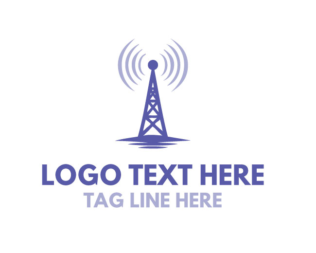 Professional Network Signal Tower Logo