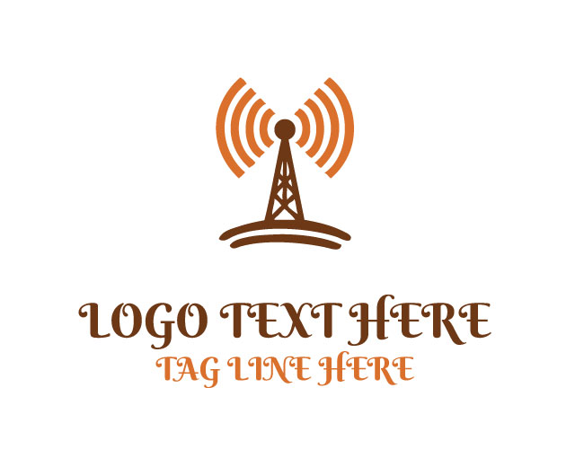 Professional Wireless Signal Tower Logo