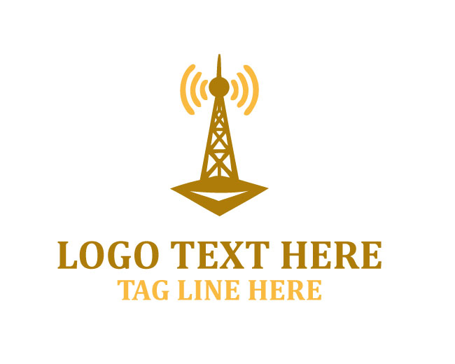 Professional Antenna Signal Tower Logo 