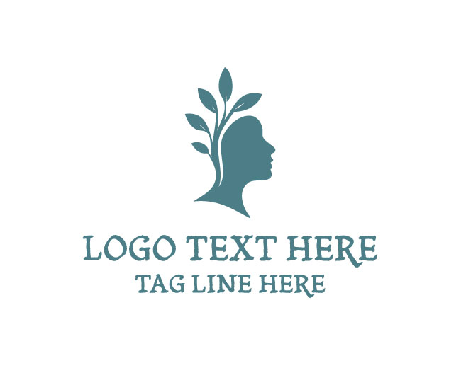 Leaf Human Head Natural Wisdom Logo